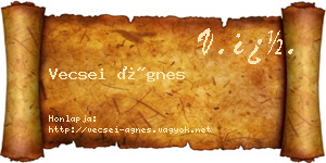 Vecsei Ágnes névjegykártya