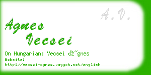agnes vecsei business card